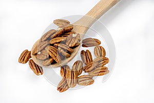 Pecans in a spoon