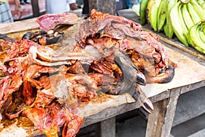 Peccary meat sold at traditional market