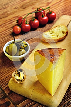 Pecorino toscano, italian sheep cheese, typical of Tuscany photo