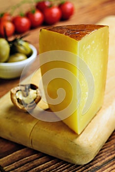 Pecorino toscano, italian sheep cheese, typical of Tuscany photo