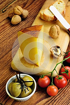 Pecorino toscano, italian sheep cheese, typical of Tuscany photo