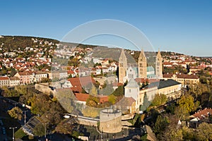 Pecs, Szekesegyhaz. Bird eye view