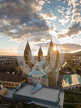 Pecs, Szekesegyhaz. bird eye view