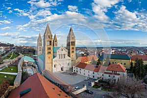 Pecs, Szekesegyhaz. bird eye view