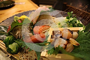 Pecten clams and shrimp from Okinawa-ken Japan