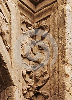 Peculiar figures interlaced on the wall