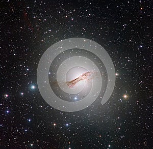 Peculiar galaxy Centaurus A. NGC 5128 in the constellation of Centaurus. Elements of this picture furnished by ESO photo