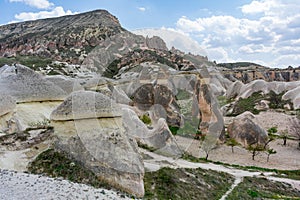 The peculiar rocky landscapes of Cappadocia