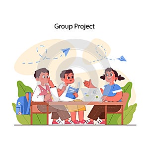 Pedagogy. Group project collaboration. Method of children upbringing