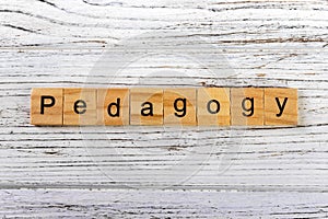 PEDAGOGY word made with wooden blocks concept photo