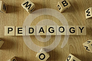 Pedagogy word from wooden blocks