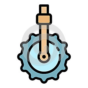 Pedal cog wheel icon color outline vector