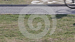 Pedalling on a bicycle road