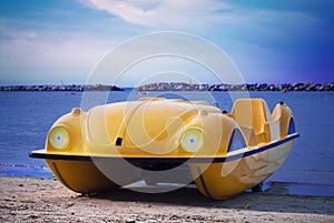 Pedalo on the beach