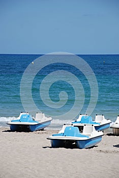 Pedalos on the beach