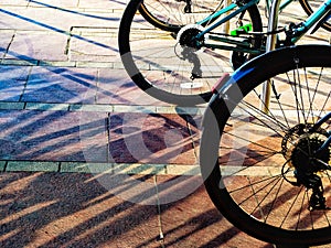 Peddle Bike Wheels Sun Reflections