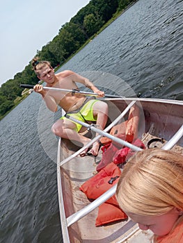 Peddling in the rowboat