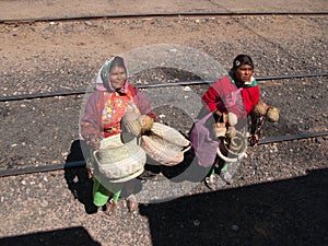Peddling at train stop