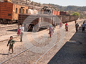 Peddling at train stop