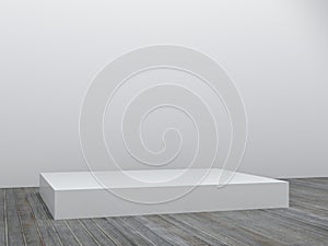 Pedestal for display, Platform for design, Blank product stand with empty room.