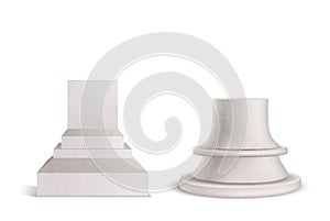 Pedestal, plinth, marble podium set mockup design.