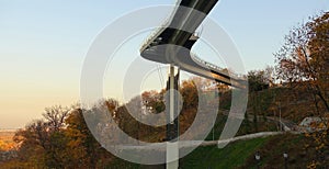 Pedestrian-bicycle bridge over Vladimirsky descent in Kiev