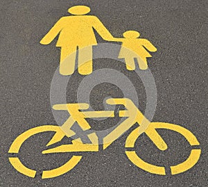 Pedestrian and bicycle road signs