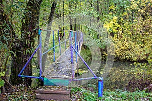 A pedestrian bridge across the Sukhodrev River