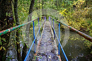 A pedestrian bridge across the Sukhodrev River