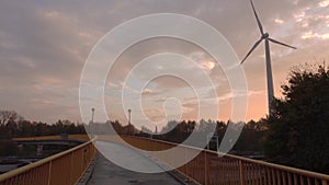 Pedestrian bridge through the autobahn