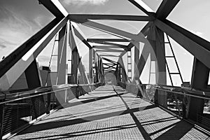 Pedestrian Bridge, Barcelona, Spain, Europe photo