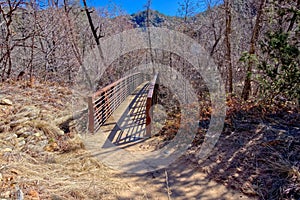 Pedestrian bridge crossing West Fork Creek in Sedona AZ