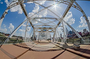 Pedestrian bridge in downtown of Nashville, Tennessee