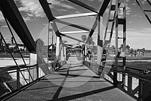 Pedestrian Bridge, Barcelona, Spain, Europe photo