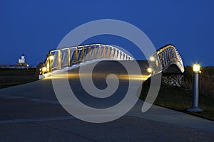 Pedestrian bridge by the Lakefront in Milwaukee
