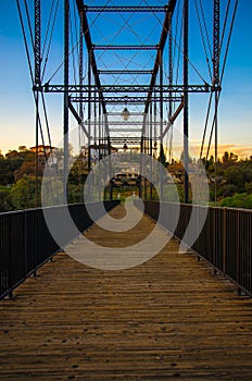 Pedestrian bridge over the American River - Folsom, California