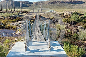 Pedestrian bridge over the Krom River at Kromrivier Cederberg Park