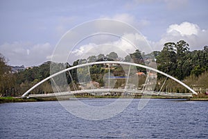 Pedestrian bridge over the Lerez river in Pontevedra Spain