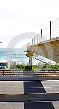 Pedestrian bridge over the Maresme road, Barcelona photo