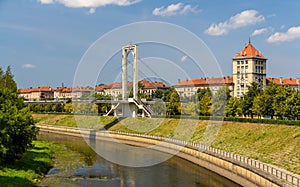 Pedestrian bridge over Nemunas river in Kaunas