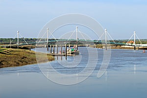 Pedestrian bridge over Rio Sado, Alcacer do Sal, Portugal