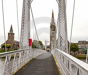Pedestrian bridge over river Ness, Inverness, Scotland