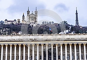 Pedestrian Bridge Palais du Justice Notre Dame Lyon France photo