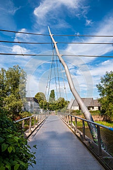 Pedestrian bridge at the pastorate over the Wupper in Leichlingen