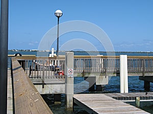 Pedestrian bridge on seacoast