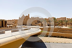 Pedestrian bridge to the historic district Al-Diraiyah of Riyadh in Saudi Arabia