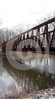 Pedestrian Bridge On Walking Trail Reflective