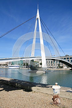 Pedestrian brigde in the city center of Le Havre photo
