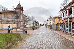 Pedestrian Chumbarova-Luchinskogo Avenue in Arkhangelsk, Russia