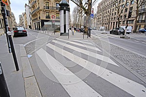 Pedestrian cross road in a center of Paris